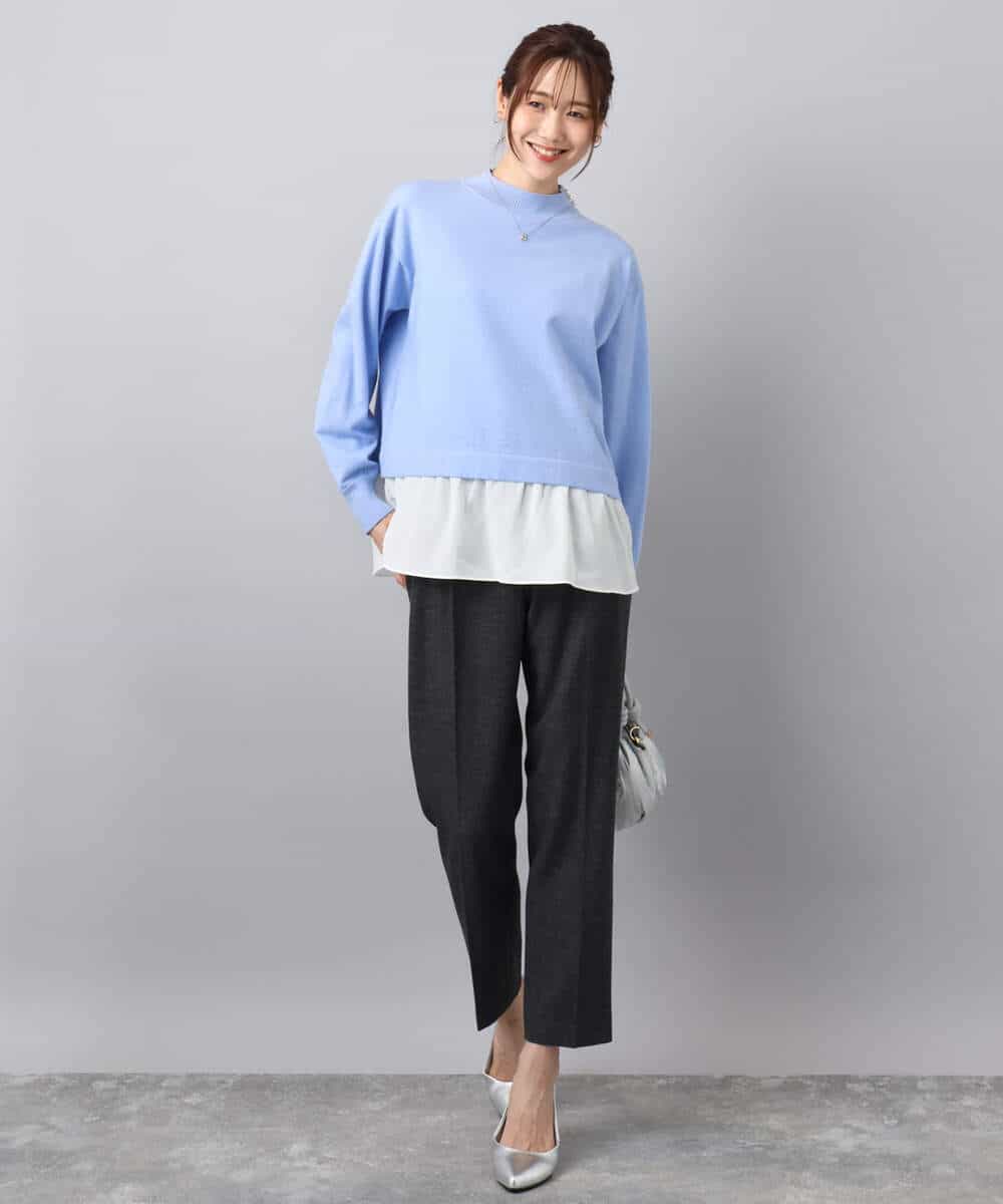 FKFBD58150 MK MICHEL KLEIN(MK ミッシェルクラン) レイヤードデザインチュニックニット/洗える ベージュ