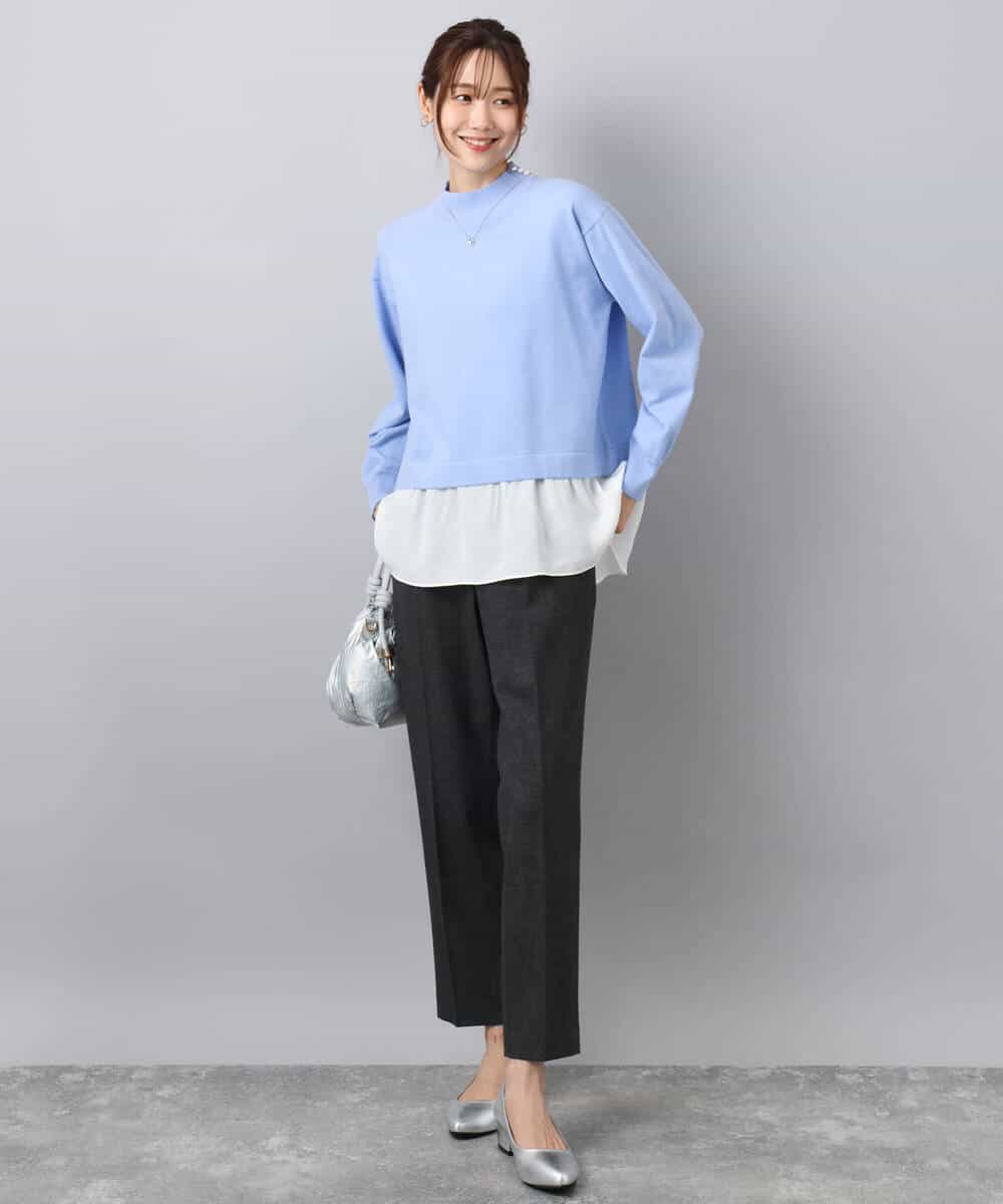 FKFBD58150 MK MICHEL KLEIN(MK ミッシェルクラン) レイヤードデザインチュニックニット/洗える ベージュ