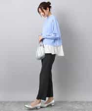 FKFBD58150 MK MICHEL KLEIN(MK ミッシェルクラン) レイヤードデザインチュニックニット/洗える ベージュ