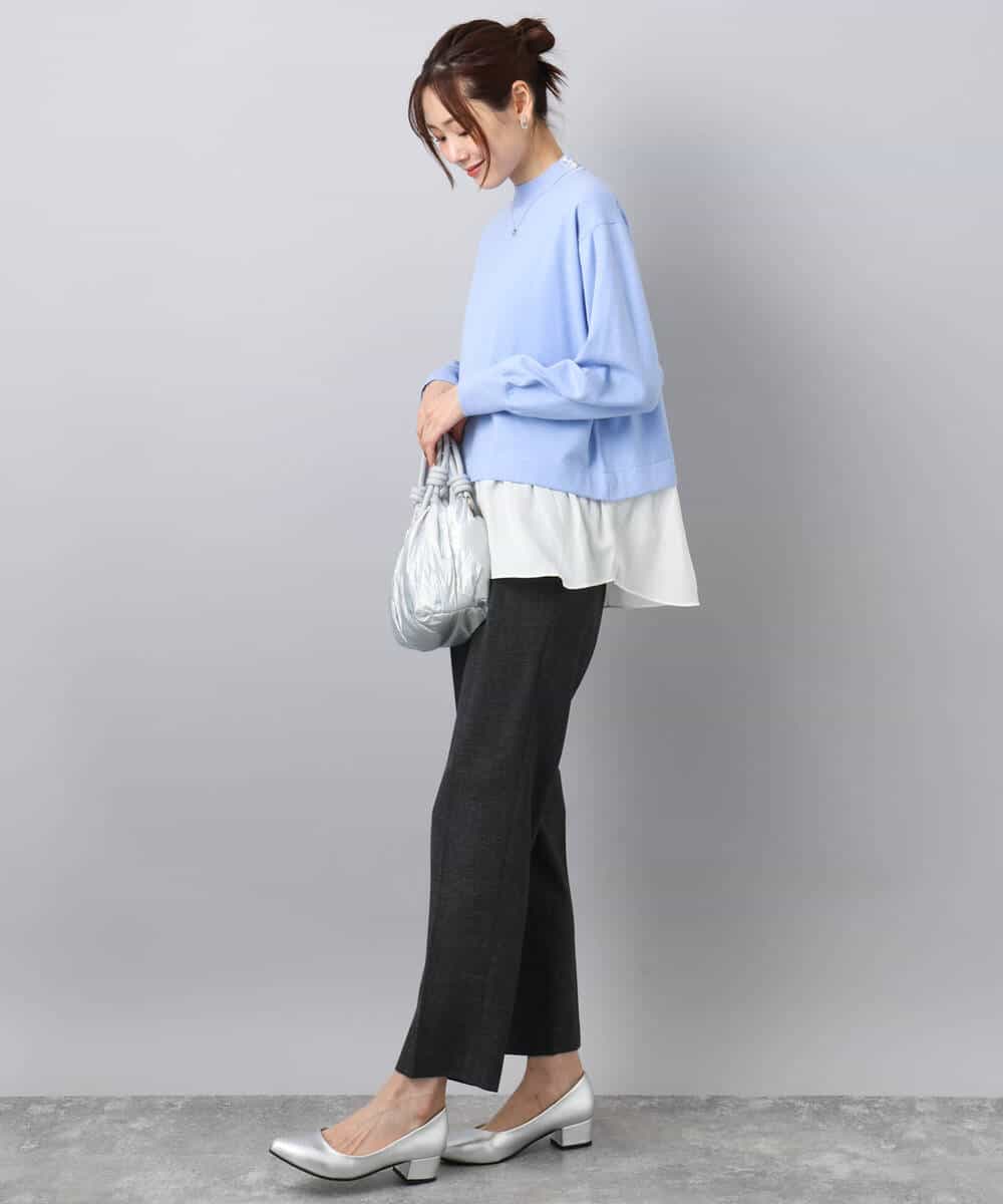 FKFBD58150 MK MICHEL KLEIN(MK ミッシェルクラン) レイヤードデザインチュニックニット/洗える ベージュ