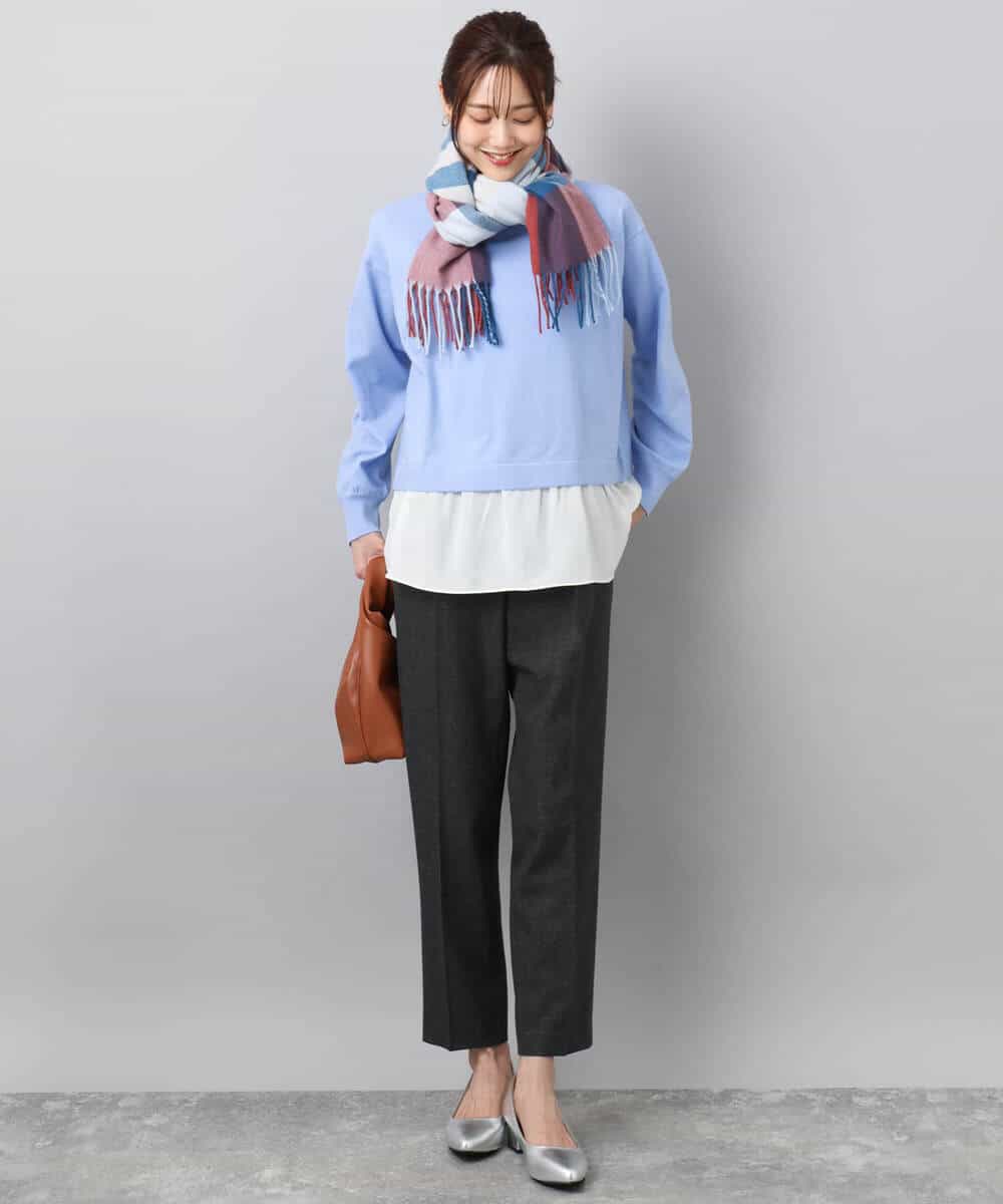 FKFBD58150 MK MICHEL KLEIN(MK ミッシェルクラン) レイヤードデザインチュニックニット/洗える ベージュ