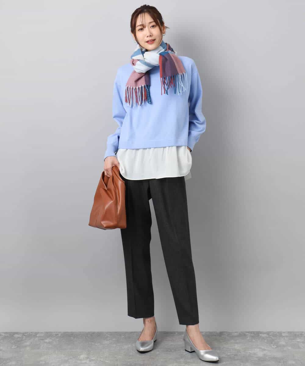 FKFBD58150 MK MICHEL KLEIN(MK ミッシェルクラン) レイヤードデザインチュニックニット/洗える ベージュ