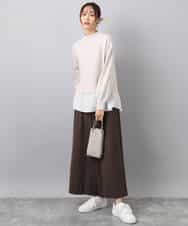 FKFBD58150 MK MICHEL KLEIN(MK ミッシェルクラン) レイヤードデザインチュニックニット/洗える ベージュ