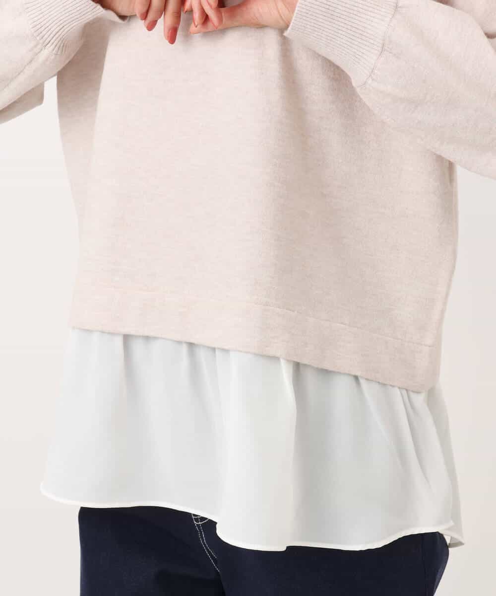 FKFBD58150 MK MICHEL KLEIN(MK ミッシェルクラン) レイヤードデザインチュニックニット/洗える ベージュ