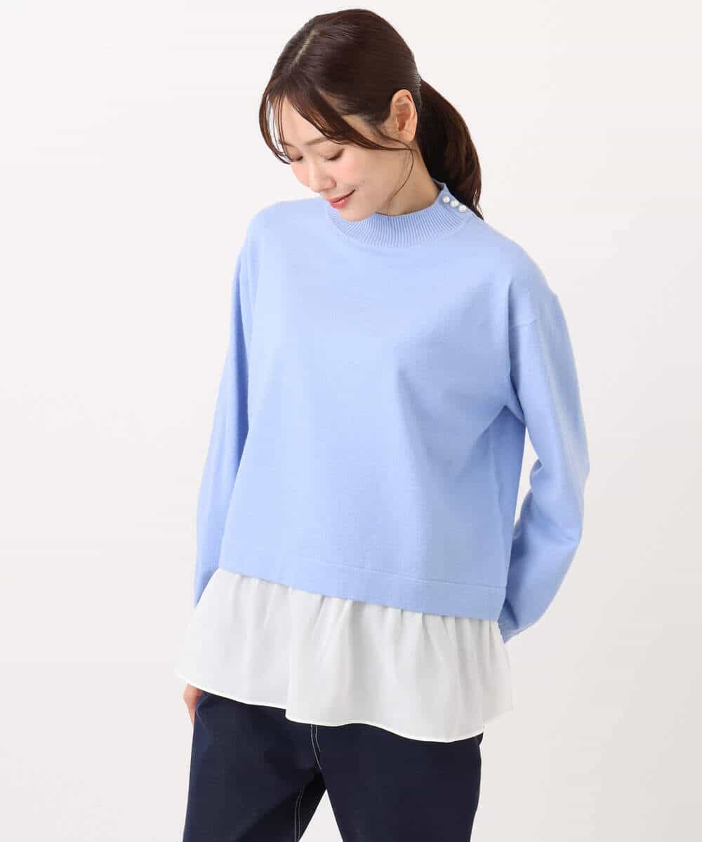FKFBD58150 MK MICHEL KLEIN(MK ミッシェルクラン) レイヤードデザインチュニックニット/洗える ベージュ