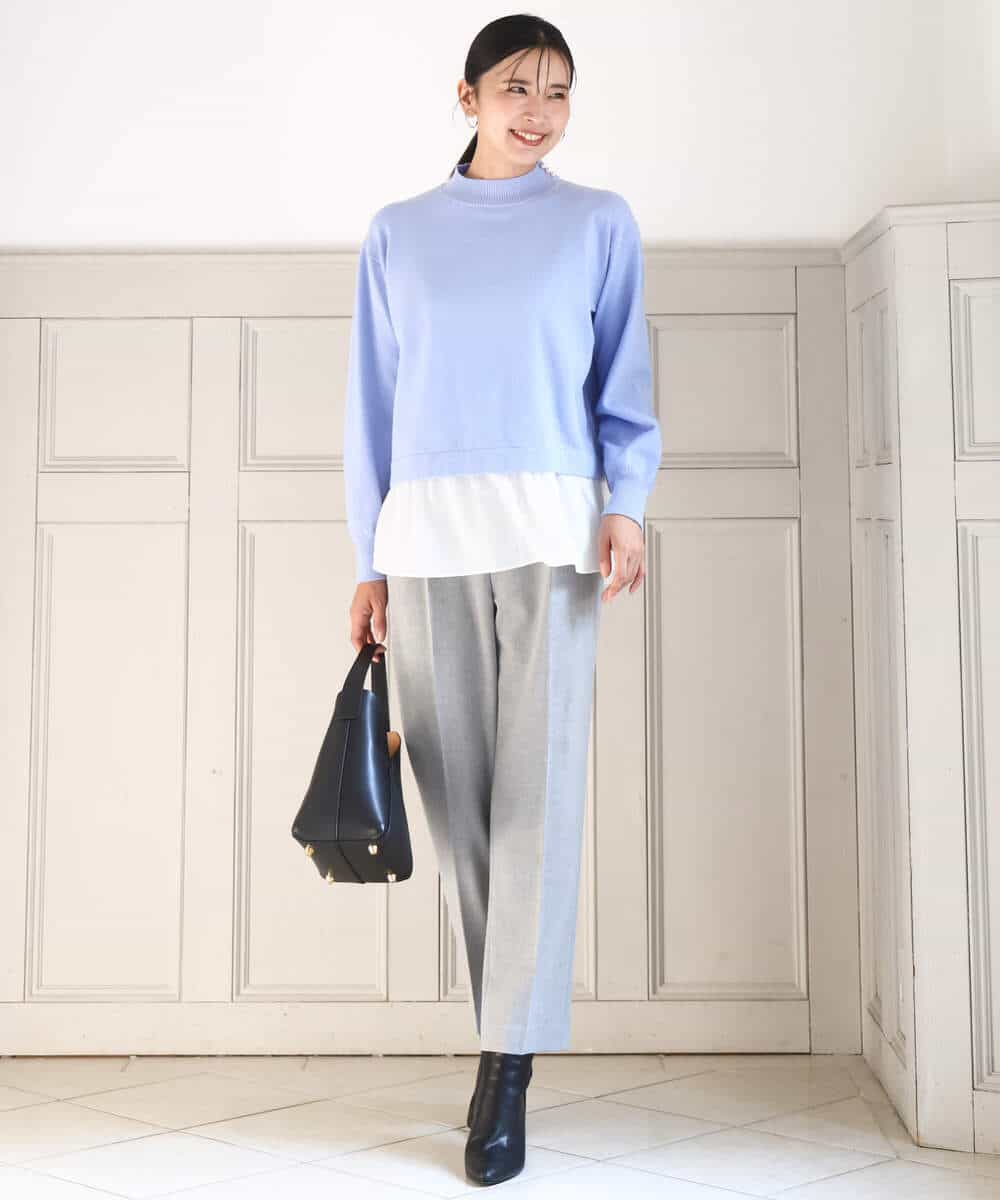 FKFBD58150 MK MICHEL KLEIN(MK ミッシェルクラン) レイヤードデザインチュニックニット/洗える ベージュ