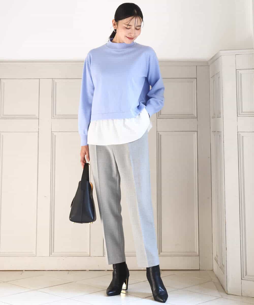 FKFBD58150 MK MICHEL KLEIN(MK ミッシェルクラン) レイヤードデザインチュニックニット/洗える ベージュ