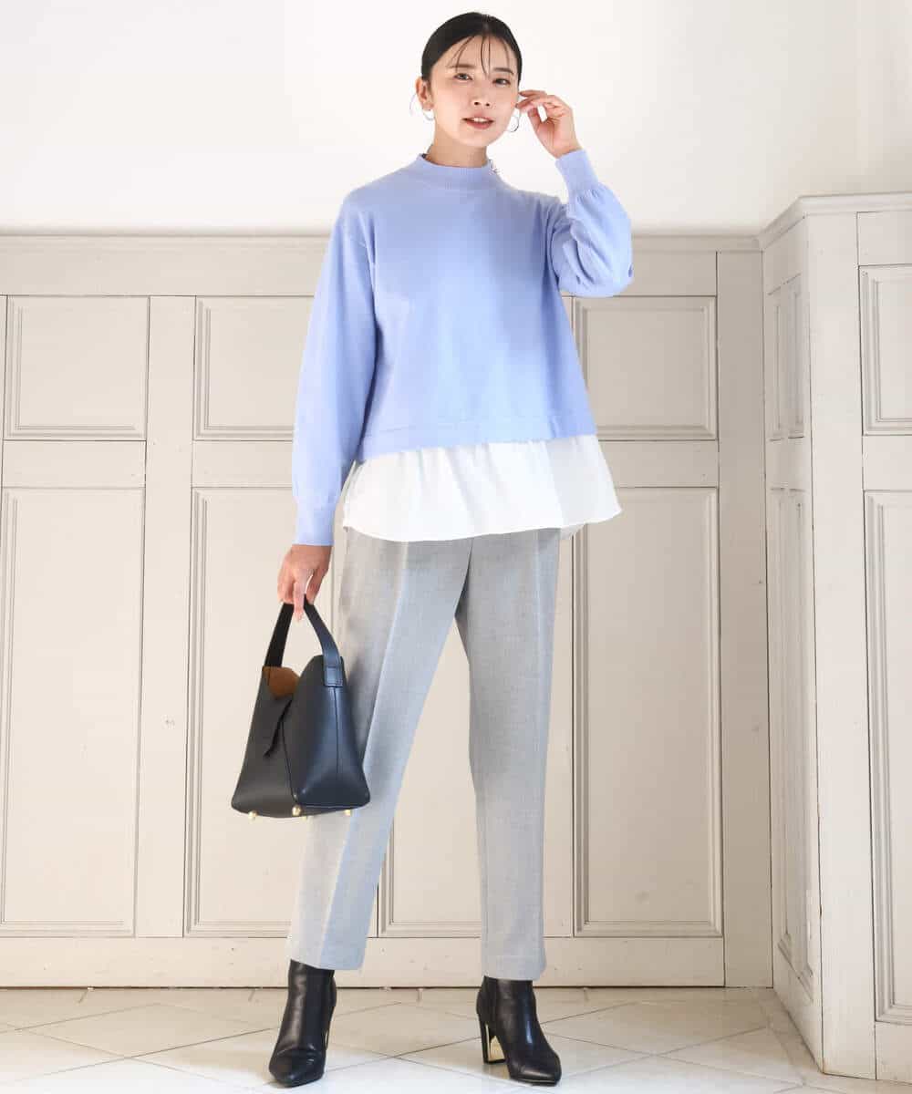 FKFBD58150 MK MICHEL KLEIN(MK ミッシェルクラン) レイヤードデザインチュニックニット/洗える ベージュ