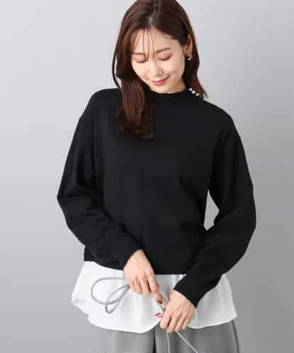 FKFBD58150 MK MICHEL KLEIN レイヤードデザインチュニックニット/洗える