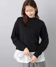 FKFBD58150 MK MICHEL KLEIN(MK ミッシェルクラン) レイヤードデザインチュニックニット/洗える ブラック