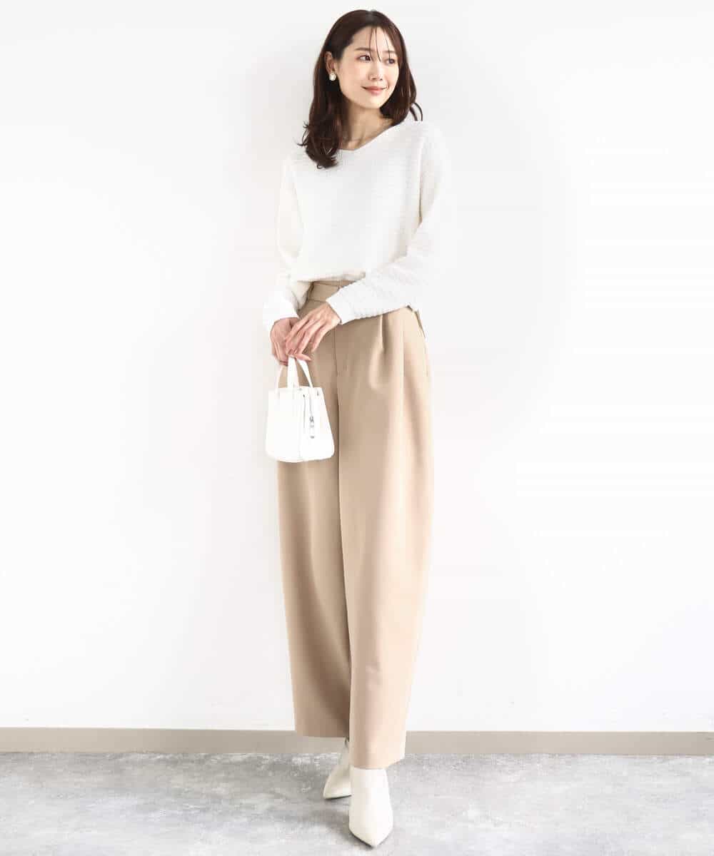 FKFDD10150 MK MICHEL KLEIN(MK ミッシェルクラン) ツィーディーVネックニット/洗える ライトイエロー