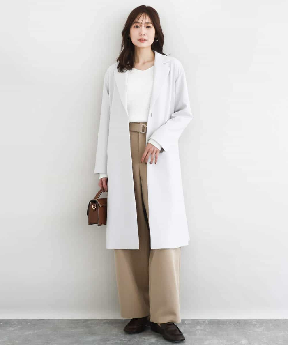 FKFDD10150 MK MICHEL KLEIN(MK ミッシェルクラン) ツィーディーVネックニット/洗える ライトイエロー