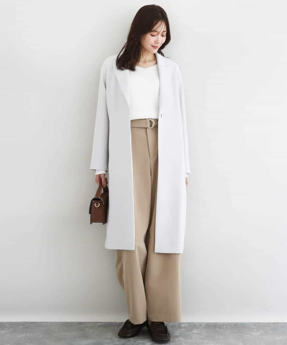 FKFDD10150 MK MICHEL KLEIN(MK ミッシェルクラン) ツィーディーVネックニット/洗える ライトイエロー