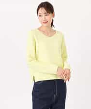 FKFDD10150 MK MICHEL KLEIN(MK ミッシェルクラン) ツィーディーVネックニット/洗える ライトイエロー