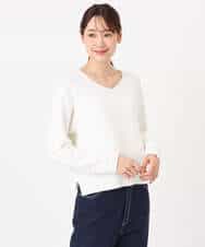 FKFDD10150 MK MICHEL KLEIN(MK ミッシェルクラン) ツィーディーVネックニット/洗える ライトイエロー