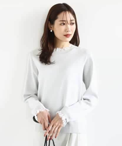 FKFDD11140 MK MICHEL KLEIN レースデザインコンパクトニット/洗える