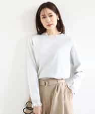 FKFDD11140 MK MICHEL KLEIN(MK ミッシェルクラン) レースデザインコンパクトニット/洗える ライトグレー