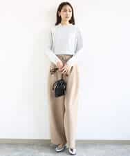 FKFDD11140 MK MICHEL KLEIN(MK ミッシェルクラン) レースデザインコンパクトニット/洗える ライトグレー