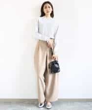 FKFDD11140 MK MICHEL KLEIN(MK ミッシェルクラン) レースデザインコンパクトニット/洗える ライトグレー