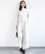 FKFDD11140 MK MICHEL KLEIN(MK ミッシェルクラン) レースデザインコンパクトニット/洗える ライトグレー