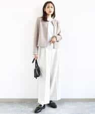 FKFDD11140 MK MICHEL KLEIN(MK ミッシェルクラン) レースデザインコンパクトニット/洗える ライトグレー