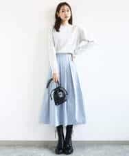 FKFDD11140 MK MICHEL KLEIN(MK ミッシェルクラン) レースデザインコンパクトニット/洗える ライトグレー