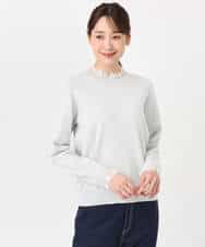 FKFDD11140 MK MICHEL KLEIN(MK ミッシェルクラン) レースデザインコンパクトニット/洗える ライトグレー