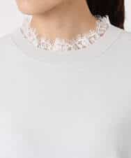 FKFDD11140 MK MICHEL KLEIN(MK ミッシェルクラン) レースデザインコンパクトニット/洗える ライトグレー