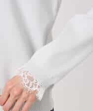 FKFDD11140 MK MICHEL KLEIN(MK ミッシェルクラン) レースデザインコンパクトニット/洗える ライトグレー