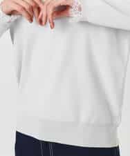 FKFDD11140 MK MICHEL KLEIN(MK ミッシェルクラン) レースデザインコンパクトニット/洗える ライトグレー