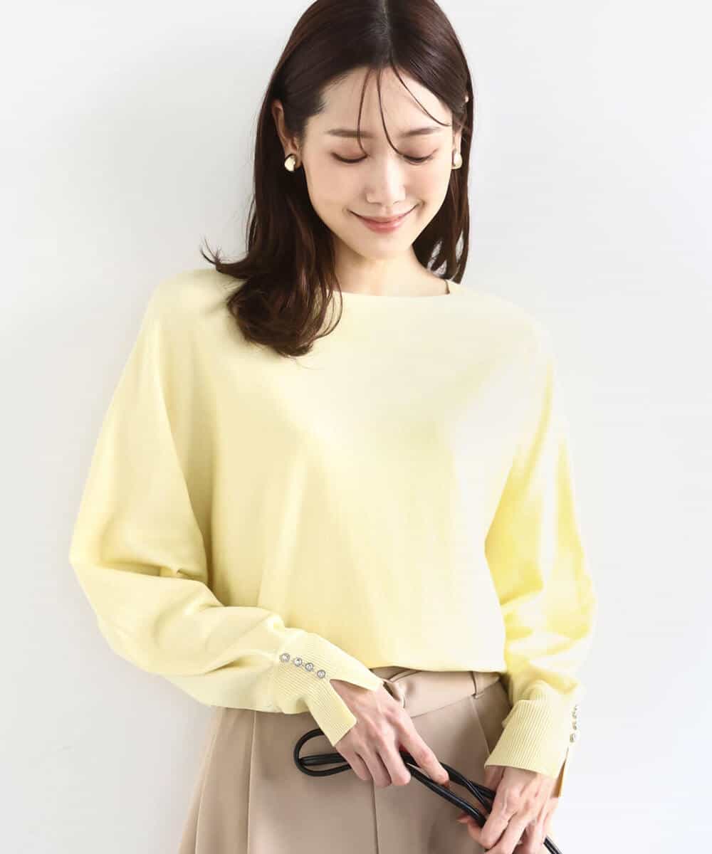 FKFDD12130 MK MICHEL KLEIN(MK ミッシェルクラン) ドルマンスリーブニット/洗える ライトブルー