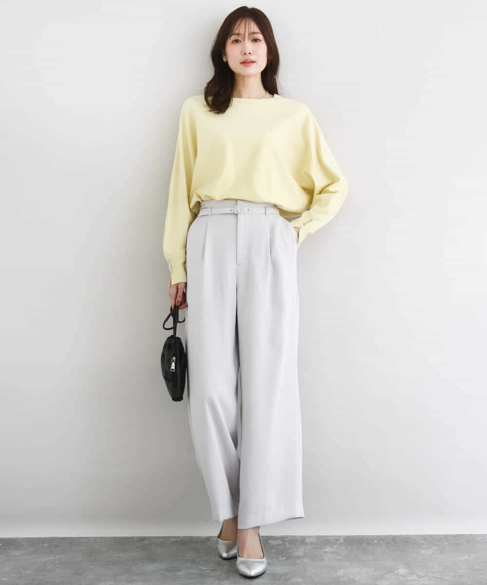 FKFDD12130 MK MICHEL KLEIN(MK ミッシェルクラン) ドルマンスリーブニット/洗える ライトブルー