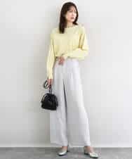 FKFDD12130 MK MICHEL KLEIN(MK ミッシェルクラン) ドルマンスリーブニット/洗える ライトブルー