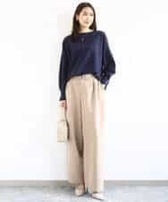 FKFDD12130 MK MICHEL KLEIN(MK ミッシェルクラン) ドルマンスリーブニット/洗える ライトブルー