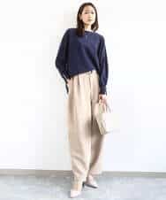 FKFDD12130 MK MICHEL KLEIN(MK ミッシェルクラン) ドルマンスリーブニット/洗える ライトブルー