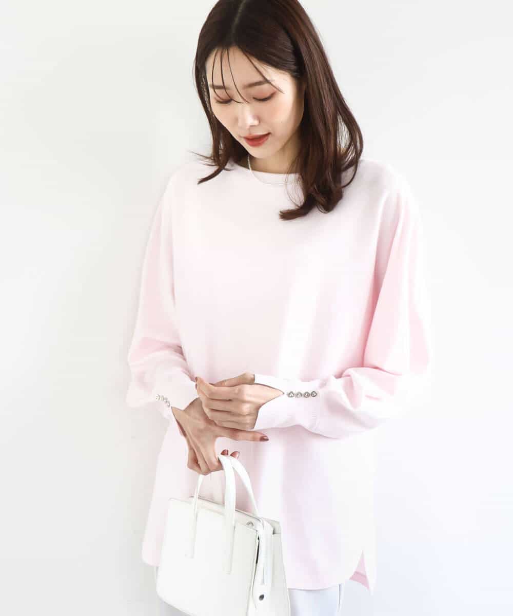 FKFDD12130 MK MICHEL KLEIN(MK ミッシェルクラン) ドルマンスリーブニット/洗える ライトブルー