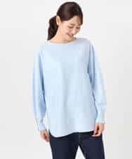 FKFDD12130 MK MICHEL KLEIN(MK ミッシェルクラン) ドルマンスリーブニット/洗える ライトブルー