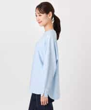 FKFDD12130 MK MICHEL KLEIN(MK ミッシェルクラン) ドルマンスリーブニット/洗える ライトブルー