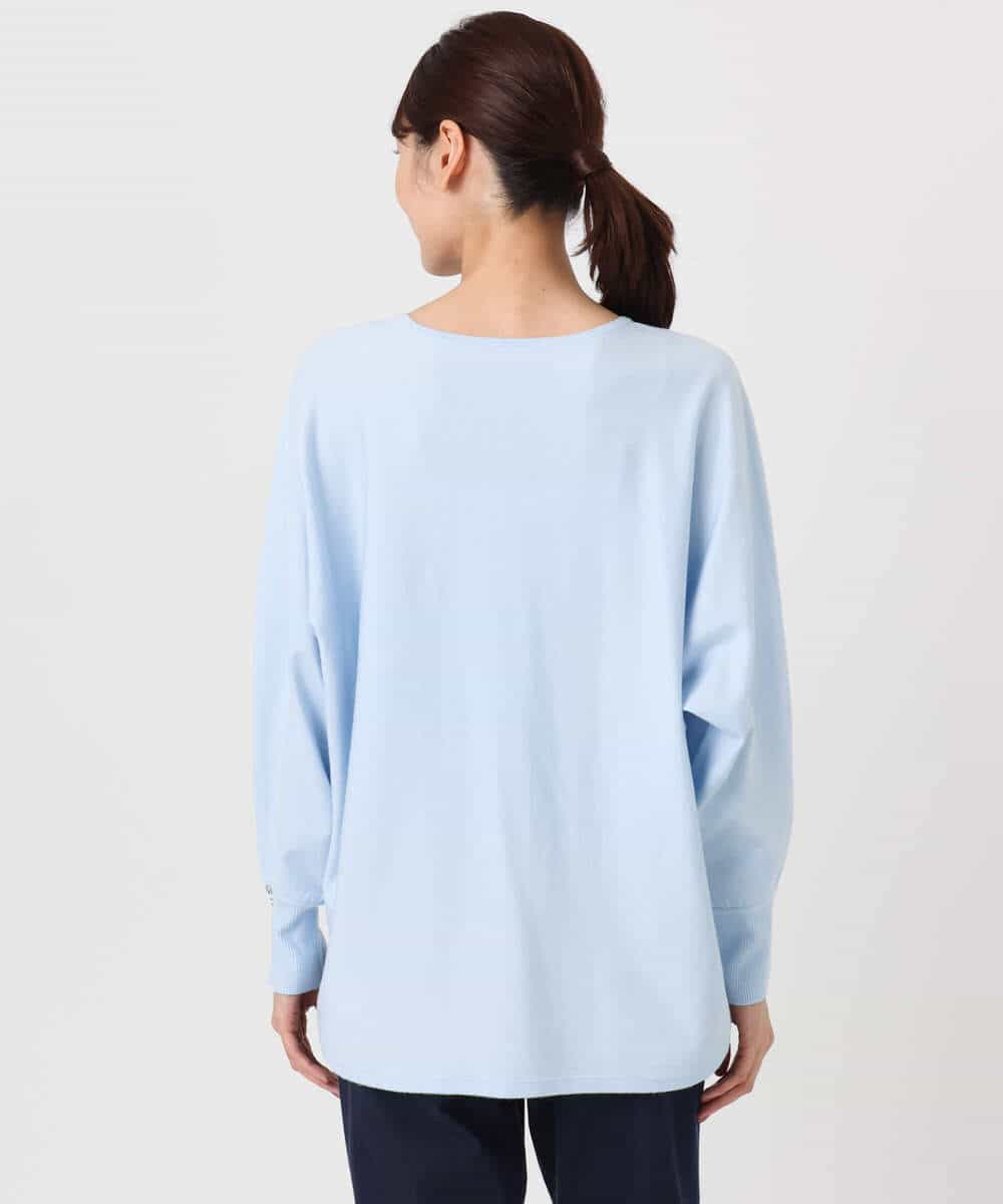 FKFDD12130 MK MICHEL KLEIN(MK ミッシェルクラン) ドルマンスリーブニット/洗える ライトブルー