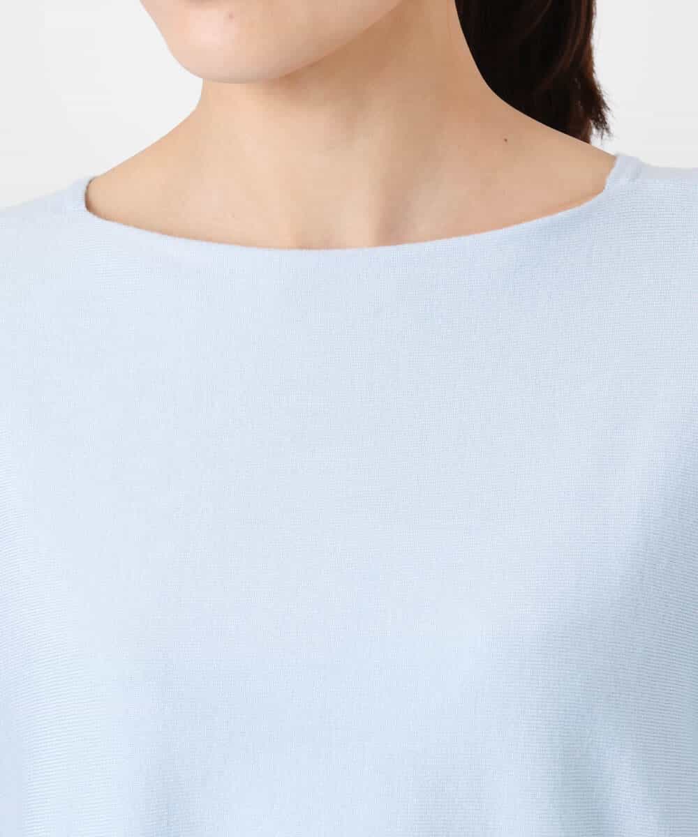 FKFDD12130 MK MICHEL KLEIN(MK ミッシェルクラン) ドルマンスリーブニット/洗える ライトブルー