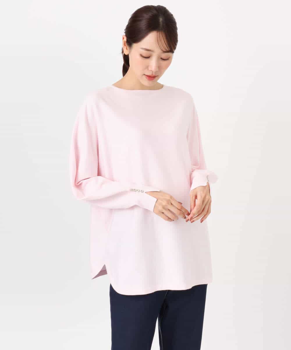 FKFDD12130 MK MICHEL KLEIN(MK ミッシェルクラン) ドルマンスリーブニット/洗える ライトブルー