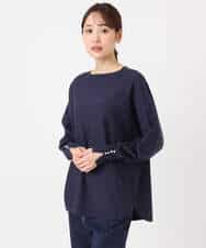 FKFDD12130 MK MICHEL KLEIN(MK ミッシェルクラン) ドルマンスリーブニット/洗える ライトブルー