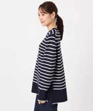 FKFDD13150 MK MICHEL KLEIN(MK ミッシェルクラン) 柄編みボーダーニット ネイビー