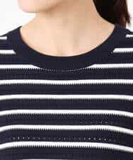 FKFDD13150 MK MICHEL KLEIN(MK ミッシェルクラン) 柄編みボーダーニット ネイビー