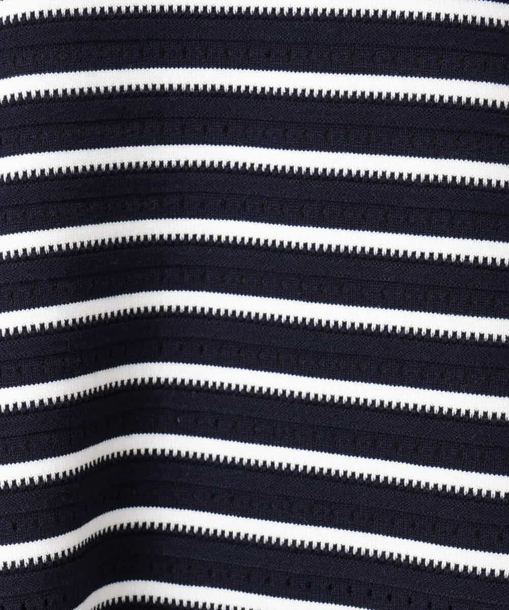 FKFDD13150 MK MICHEL KLEIN(MK ミッシェルクラン) 柄編みボーダーニット ネイビー