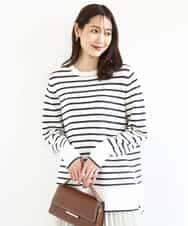 FKFDD13150 MK MICHEL KLEIN(MK ミッシェルクラン) 柄編みボーダーニット ホワイト