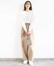 FKFDD14130 MK MICHEL KLEIN(MK ミッシェルクラン) 配色デザインニット/洗える ピンク