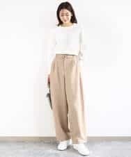 FKFDD14130 MK MICHEL KLEIN(MK ミッシェルクラン) 配色デザインニット/洗える ピンク