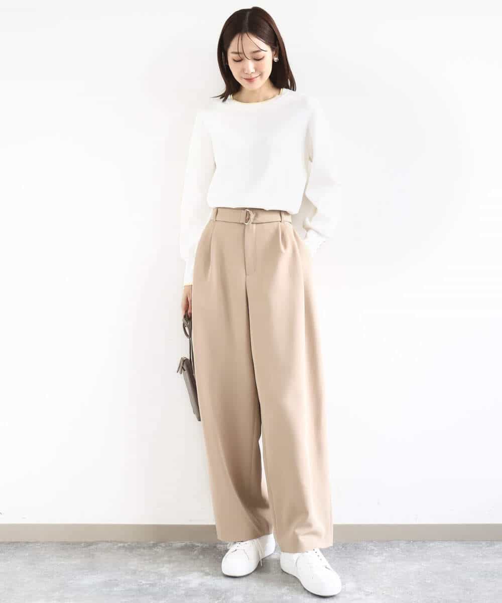 FKFDD14130 MK MICHEL KLEIN(MK ミッシェルクラン) 配色デザインニット/洗える ピンク