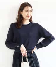 FKFDD14130 MK MICHEL KLEIN(MK ミッシェルクラン) 配色デザインニット/洗える ピンク